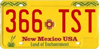 NM license plate 366TST