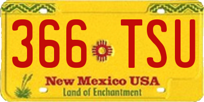 NM license plate 366TSU