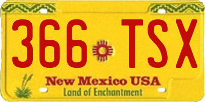 NM license plate 366TSX