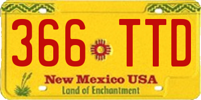 NM license plate 366TTD