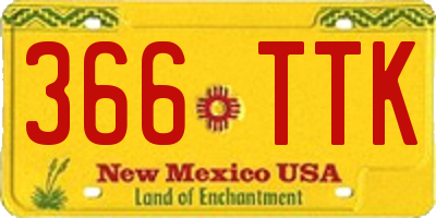 NM license plate 366TTK