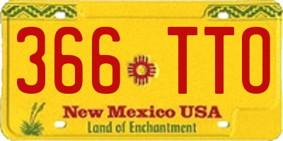 NM license plate 366TTO