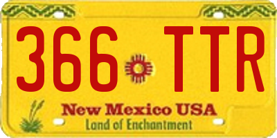 NM license plate 366TTR