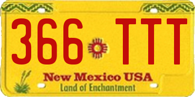 NM license plate 366TTT