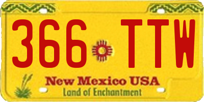 NM license plate 366TTW
