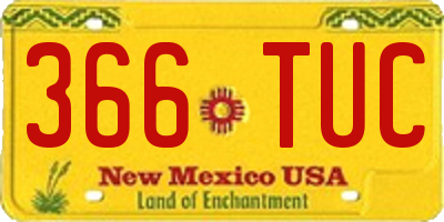 NM license plate 366TUC