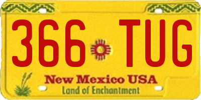 NM license plate 366TUG