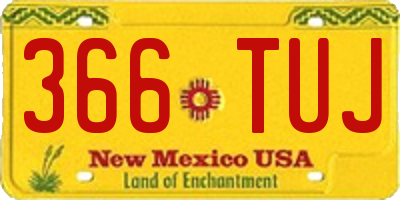 NM license plate 366TUJ