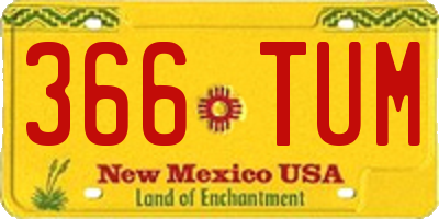 NM license plate 366TUM