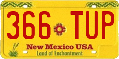 NM license plate 366TUP