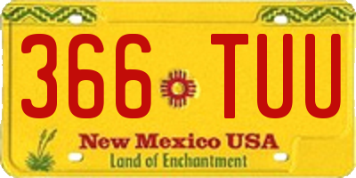 NM license plate 366TUU