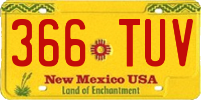 NM license plate 366TUV