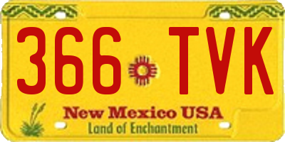 NM license plate 366TVK