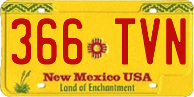NM license plate 366TVN