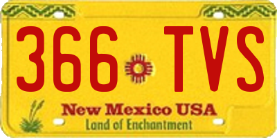 NM license plate 366TVS