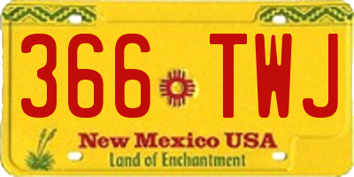 NM license plate 366TWJ