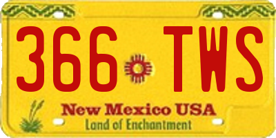 NM license plate 366TWS