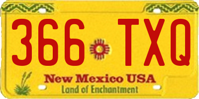 NM license plate 366TXQ