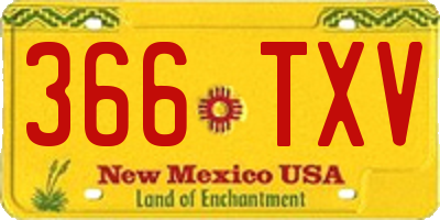 NM license plate 366TXV
