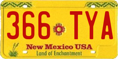 NM license plate 366TYA