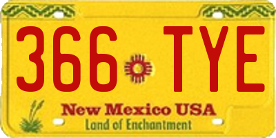 NM license plate 366TYE