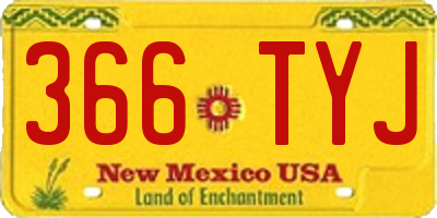NM license plate 366TYJ