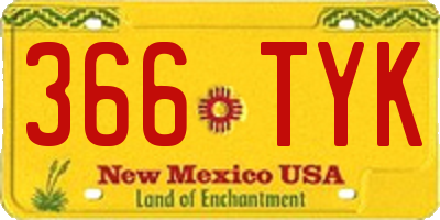 NM license plate 366TYK