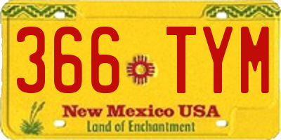 NM license plate 366TYM