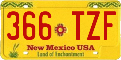 NM license plate 366TZF