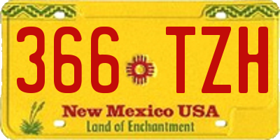 NM license plate 366TZH