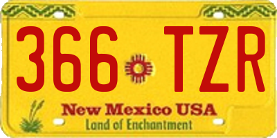 NM license plate 366TZR