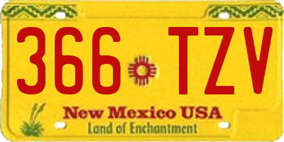 NM license plate 366TZV