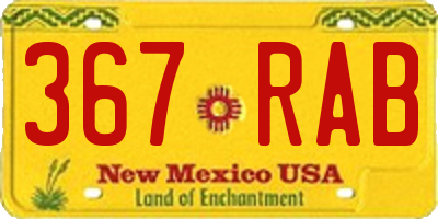 NM license plate 367RAB