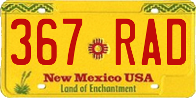 NM license plate 367RAD