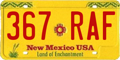 NM license plate 367RAF