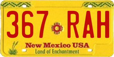 NM license plate 367RAH