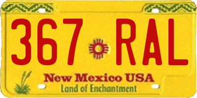 NM license plate 367RAL