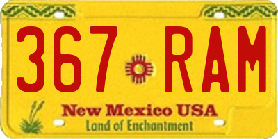 NM license plate 367RAM