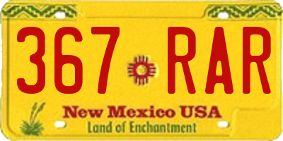 NM license plate 367RAR