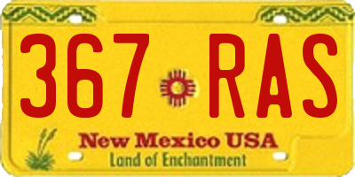 NM license plate 367RAS