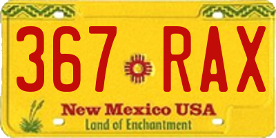 NM license plate 367RAX