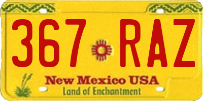 NM license plate 367RAZ