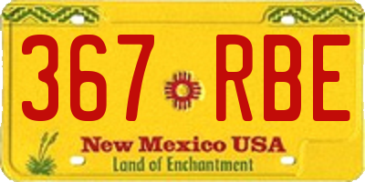 NM license plate 367RBE