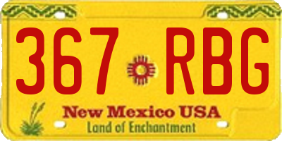 NM license plate 367RBG