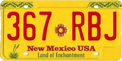 NM license plate 367RBJ