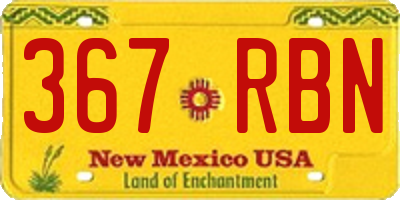 NM license plate 367RBN