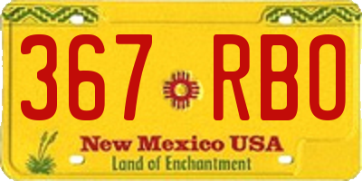 NM license plate 367RBO