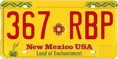 NM license plate 367RBP