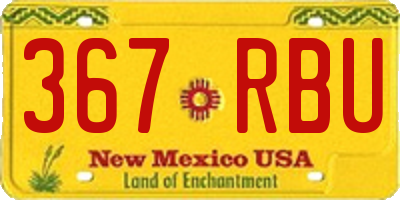 NM license plate 367RBU