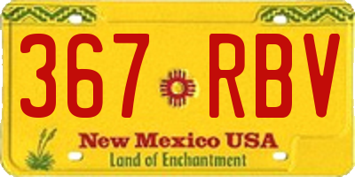 NM license plate 367RBV